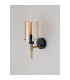 Eden Wall Lamp 10x13.5cm Cylinder Glass 1 Light E14 IP44 Black/Brass Gold/Amber-7