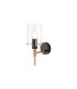Eden Wall Lamp 10x13.5cm Cylinder Glass 1 Light E14 IP44 Black/Brass Gold/Clear-1