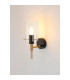 Eden Wall Lamp 10x13.5cm Cylinder Glass 1 Light E14 IP44 Black/Brass Gold/Clear-3