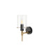 Eden Wall Lamp 10x13.5cm Cylinder Glass 1 Light E14 IP44 Black/Brass Gold/Clear-4