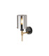 Eden Wall Lamp 10x13.5cm Cylinder Glass 1 Light E14 IP44 Black/Brass Gold/Smoke-1