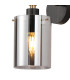 Eden Wall Lamp 10x13.5cm Cylinder Glass 1 Light E14 IP44 Black/Brass Gold/Smoke-6