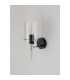 Eden Wall Lamp 10x13.5cm Cylinder Glass 1 Light E14 IP44 Black/Polished Chrome/Clear-7