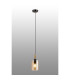 Eden 10cm 1.5m Single Pendant 10x13.5cm Cylinder Glass 1 Light E14 IP44 Black/Brass Gold/Amber-3