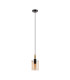 Eden 10cm 1.5m Single Pendant 10x13.5cm Cylinder Glass 1 Light E14 IP44 Black/Brass Gold/Amber-5