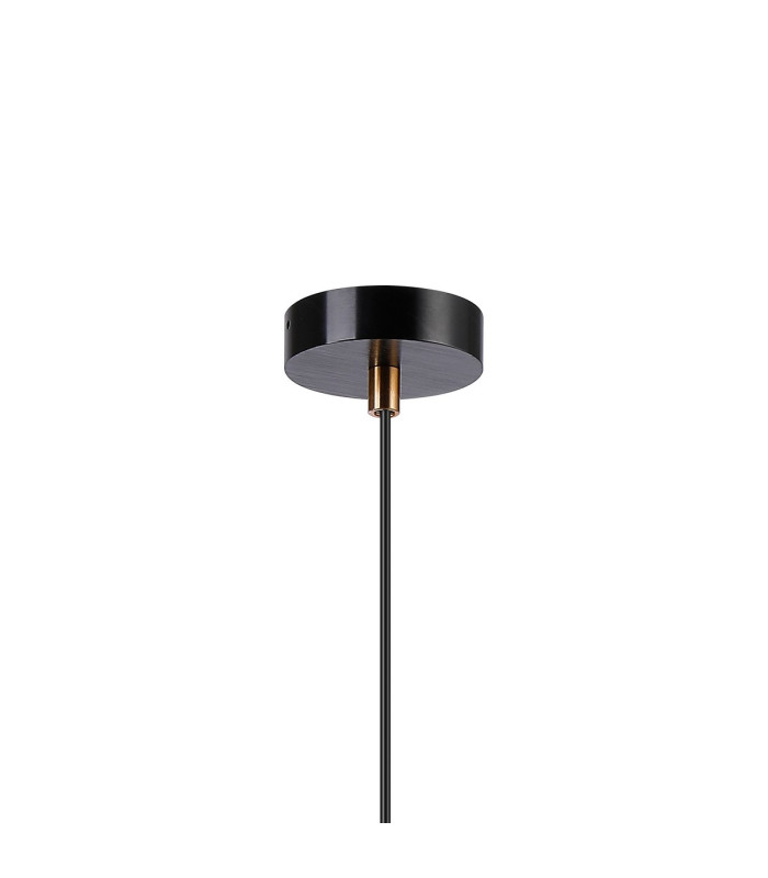 Eden 10cm 1.5m Single Pendant 10x13.5cm Cylinder Glass 1 Light E14 IP44 Black/Brass Gold/Amber-6