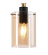 Eden 10cm 1.5m Single Pendant 10x13.5cm Cylinder Glass 1 Light E14 IP44 Black/Brass Gold/Amber-8
