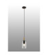 Eden 10cm 1.5m Single Pendant 10x13.5cm Cylinder Glass 1 Light E14 IP44 Black/Brass Gold/Clear-3
