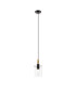 Eden 10cm 1.5m Single Pendant 10x13.5cm Cylinder Glass 1 Light E14 IP44 Black/Brass Gold/Clear-4