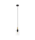 Eden 10cm 1.5m Single Pendant 10x13.5cm Cylinder Glass 1 Light E14 IP44 Black/Brass Gold/Clear-5
