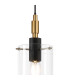 Eden 10cm 1.5m Single Pendant 10x13.5cm Cylinder Glass 1 Light E14 IP44 Black/Brass Gold/Clear-6