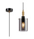 Eden 10cm 1.5m Single Pendant 10x13.5cm Cylinder Glass 1 Light E14 IP44 Black/Brass Gold/Smoke-1