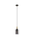Eden 10cm 1.5m Single Pendant 10x13.5cm Cylinder Glass 1 Light E14 IP44 Black/Brass Gold/Smoke-5