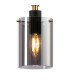 Eden 10cm 1.5m Single Pendant 10x13.5cm Cylinder Glass 1 Light E14 IP44 Black/Brass Gold/Smoke-7