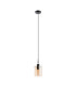 Eden 10cm 1.5m Single Pendant 10x13.5cm Cylinder Glass 1 Light E14 IP44 Black/Polished Chrome/Amber-5