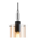 Eden 10cm 1.5m Single Pendant 10x13.5cm Cylinder Glass 1 Light E14 IP44 Black/Polished Chrome/Amber-7