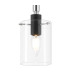 Eden 10cm 1.5m Single Pendant 10x13.5cm Cylinder Glass 1 Light E14 IP44 Black/Polished Chrome/Clear-6