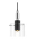 Eden 10cm 1.5m Single Pendant 10x13.5cm Cylinder Glass 1 Light E14 IP44 Black/Polished Chrome/Clear-7