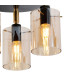 Eden 30cm Round Semi Ceiling 10x13.5cm Cylinder Glass 3 Light E14 IP44 Black/Brass Gold/Amber-6