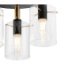Eden 30cm Round Semi Ceiling 10x13.5cm Cylinder Glass 3 Light E14 IP44 Black/Brass Gold/Clear-6
