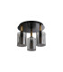 Eden 30cm Round Semi Ceiling 10x13.5cm Cylinder Glass 3 Light E14 IP44 Black/Brass Gold/Smoke-4
