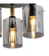 Eden 30cm Round Semi Ceiling 10x13.5cm Cylinder Glass 3 Light E14 IP44 Black/Brass Gold/Smoke-6