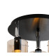 Eden 30cm Round Semi Ceiling 10x13.5cm Cylinder Glass 3 Light E14 IP44 Black/Polished Chrome/Amber-5