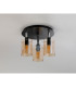 Eden 30cm Round Semi Ceiling 10x13.5cm Cylinder Glass 3 Light E14 IP44 Black/Polished Chrome/Amber-7