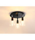Eden 30cm Round Semi Ceiling 10x13.5cm Cylinder Glass 3 Light E14 IP44 Black/Polished Chrome/Clear-3