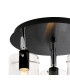 Eden 30cm Round Semi Ceiling 10x13.5cm Cylinder Glass 3 Light E14 IP44 Black/Polished Chrome/Clear-5