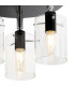 Eden 30cm Round Semi Ceiling 10x13.5cm Cylinder Glass 3 Light E14 IP44 Black/Polished Chrome/Clear-6