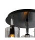 Eden 30cm Round Semi Ceiling 10x13.5cm Cylinder Glass 3 Light E14 IP44 Black/Polished Chrome/Smoke-5
