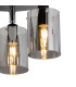 Eden 30cm Round Semi Ceiling 10x13.5cm Cylinder Glass 3 Light E14 IP44 Black/Polished Chrome/Smoke-6