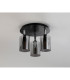 Eden 30cm Round Semi Ceiling 10x13.5cm Cylinder Glass 3 Light E14 IP44 Black/Polished Chrome/Smoke-7