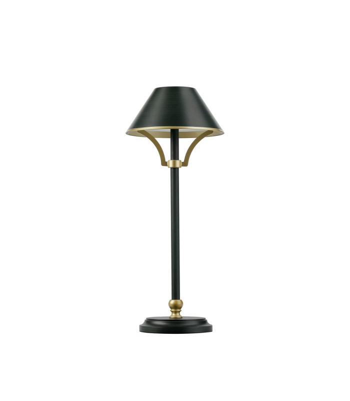 Monroe Rechargeable Battery Operated Table Lamp 1.8W LED 3000K 160lm 3-Step Dimming Dark Green/Gold -4