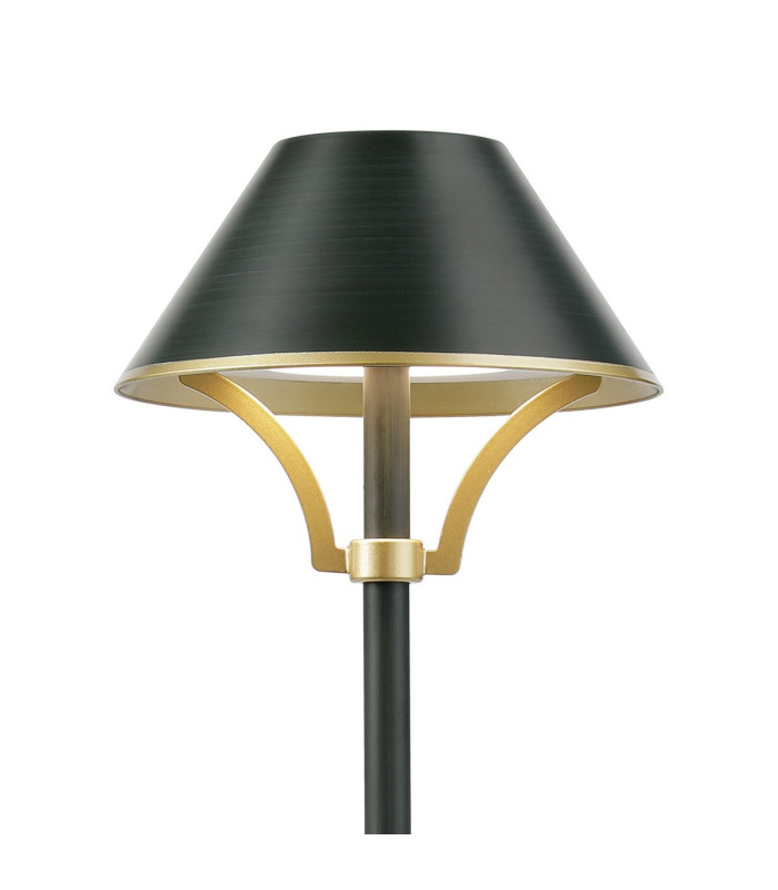 Monroe Rechargeable Battery Operated Table Lamp 1.8W LED 3000K 160lm 3-Step Dimming Dark Green/Gold -6