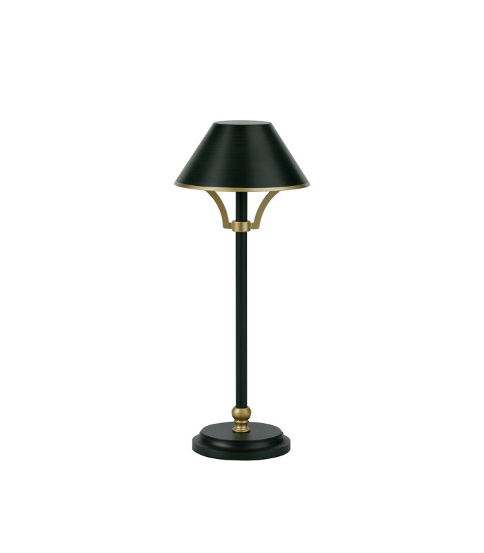 Monroe Rechargeable Battery Operated Table Lamp 1.8W LED 3000K 160lm 3-Step Dimming Dark Green/Gold -9