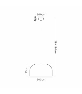 Denver 43cm Pendant 1 x E27 Sand Grey-2