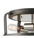 Goshen 39cm Flush Round 3 Light E27 Pewter / Polished Nickel-5