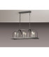 Goshen Pendant/Semi Flush Oblong 6 Light E27 Pewter / Polished Nickel-3