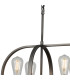 Goshen Pendant/Semi Flush Oblong 6 Light E27 Pewter / Polished Nickel-8