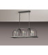 Goshen Pendant/Semi Flush Oblong 6 Light E27 Pewter / Polished Nickel-11