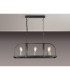 Goshen Pendant/Semi Flush Oblong 6 Light E27 Pewter / Polished Nickel-12