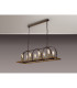 Goshen Pendant/Semi Flush Oblong 8 Light E27 Brown Oxide / Antique Bronze / Wood-3