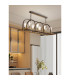 Goshen Pendant/Semi Flush Oblong 8 Light E27 Brown Oxide / Antique Bronze / Wood-4