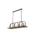 Goshen Pendant/Semi Flush Oblong 8 Light E27 Brown Oxide / Antique Bronze / Wood-6