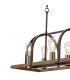 Goshen Pendant/Semi Flush Oblong 8 Light E27 Brown Oxide / Antique Bronze / Wood-14