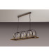 Goshen Pendant/Semi Flush Oblong 8 Light E27 Brown Oxide / Antique Bronze / Wood-15