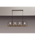 Goshen Pendant/Semi Flush Oblong 8 Light E27 Brown Oxide / Antique Bronze / Wood-16
