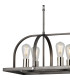 Goshen Pendant/Semi Flush Oblong 8 Light E27 Pewter / Polished Nickel-8